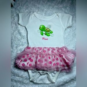 Baby Girl Maui Onesies with Turtle | 12 months